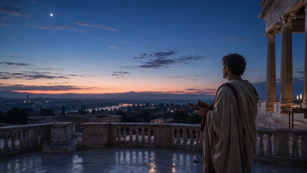 Estudioso romano contempla Venus como estrella de la mañana antes del amanecer