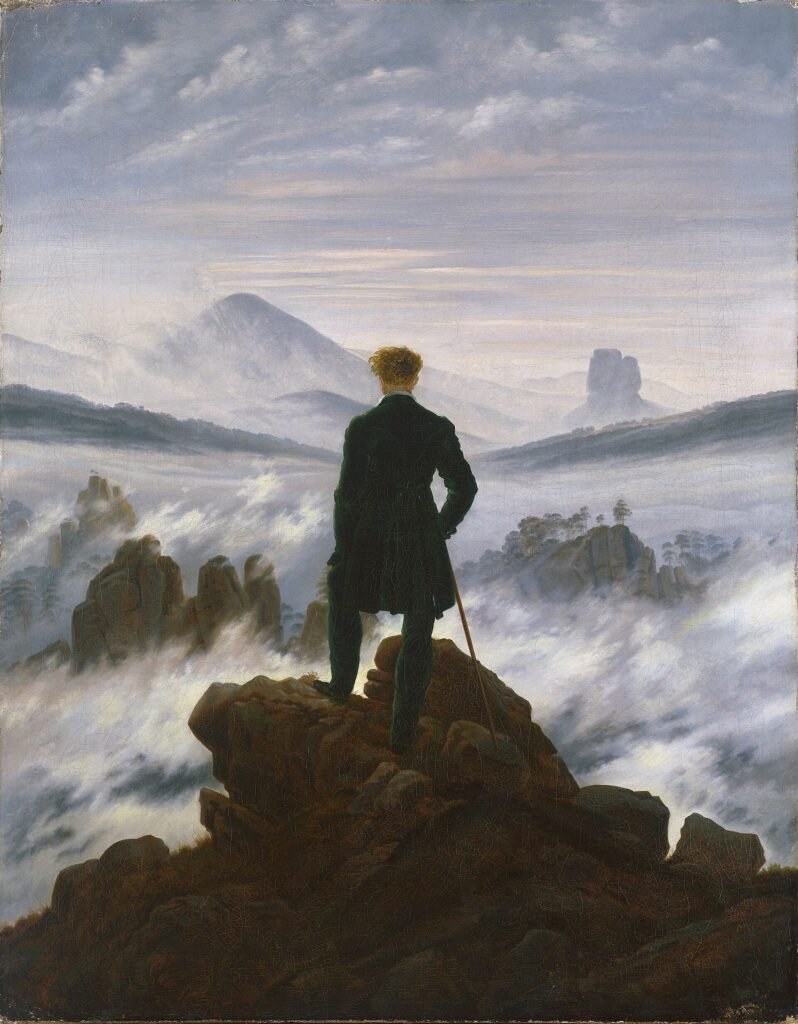 El caminante sobre el mar de nubes, u00f3leo de Caspar David Friedrich