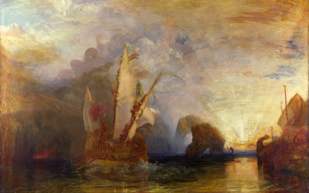 Ulises burlu00e1ndose de Polifemo, u00f3leo de J. M. W. Turner